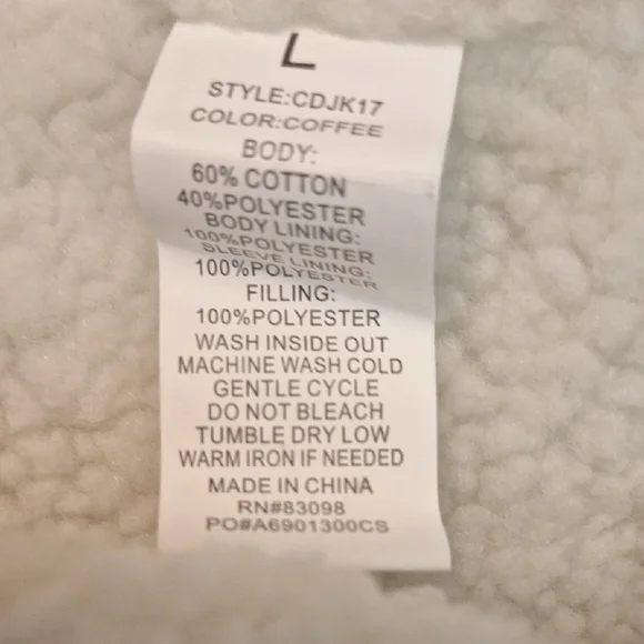 3/$20-Brown Corduroy Jacket, Cropped, Sherpa Collar And Lining, 12, NWOT - Picture 11 of 14